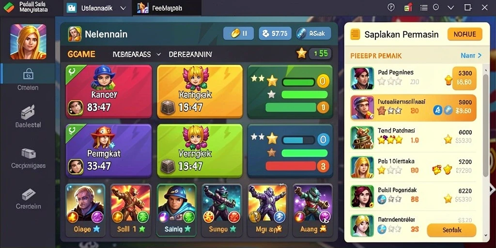 Screenshot menunjukkan tampilan utama game yang menarik.